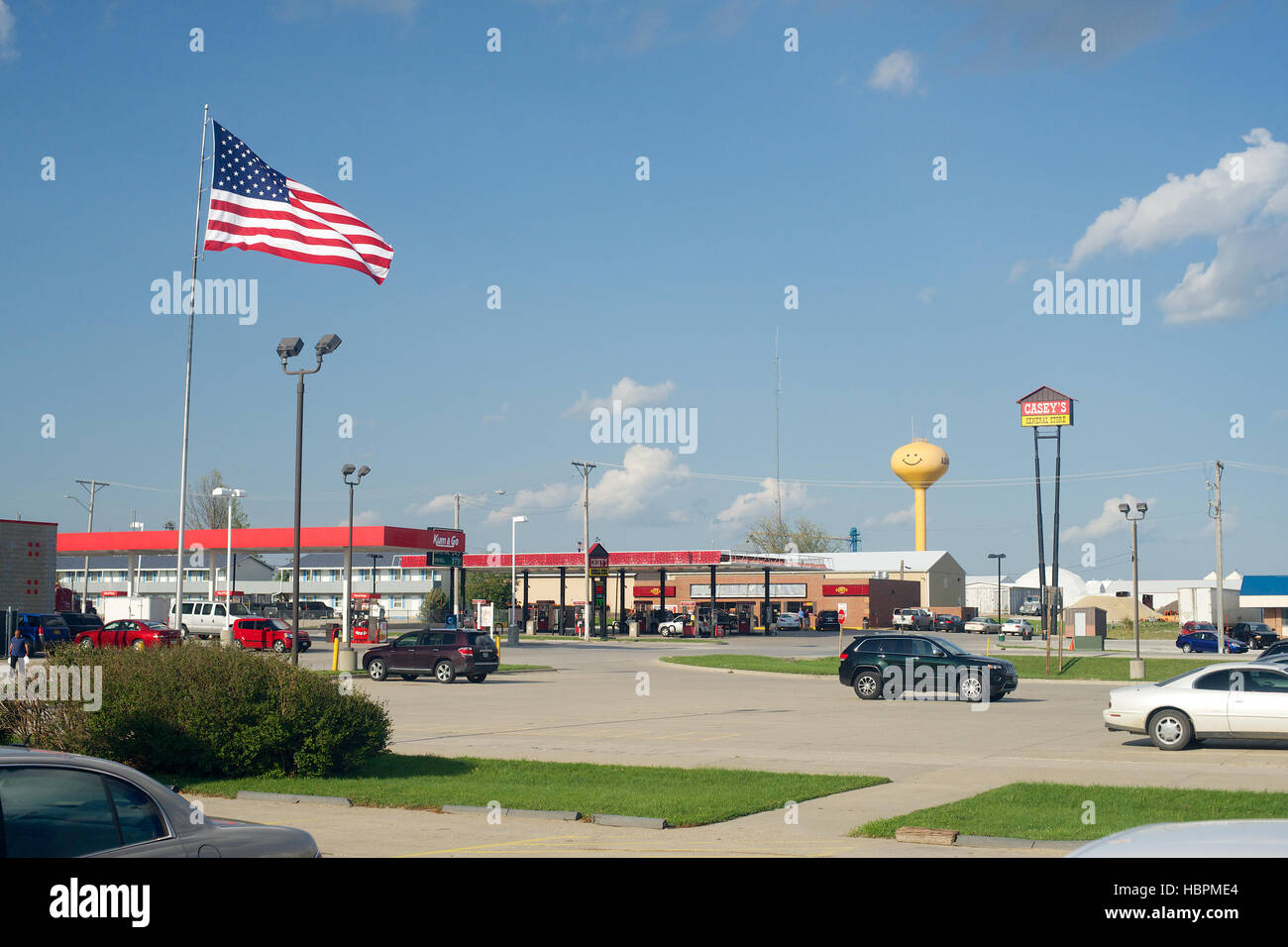 General view of White Pole Road, Adair, Iowa, USA. Including gas