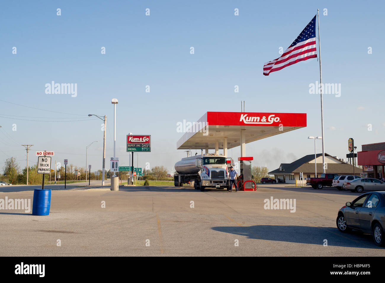 The Kum & Go Gas Station on White Pole Road in Adair, Iowa, USA Stock
