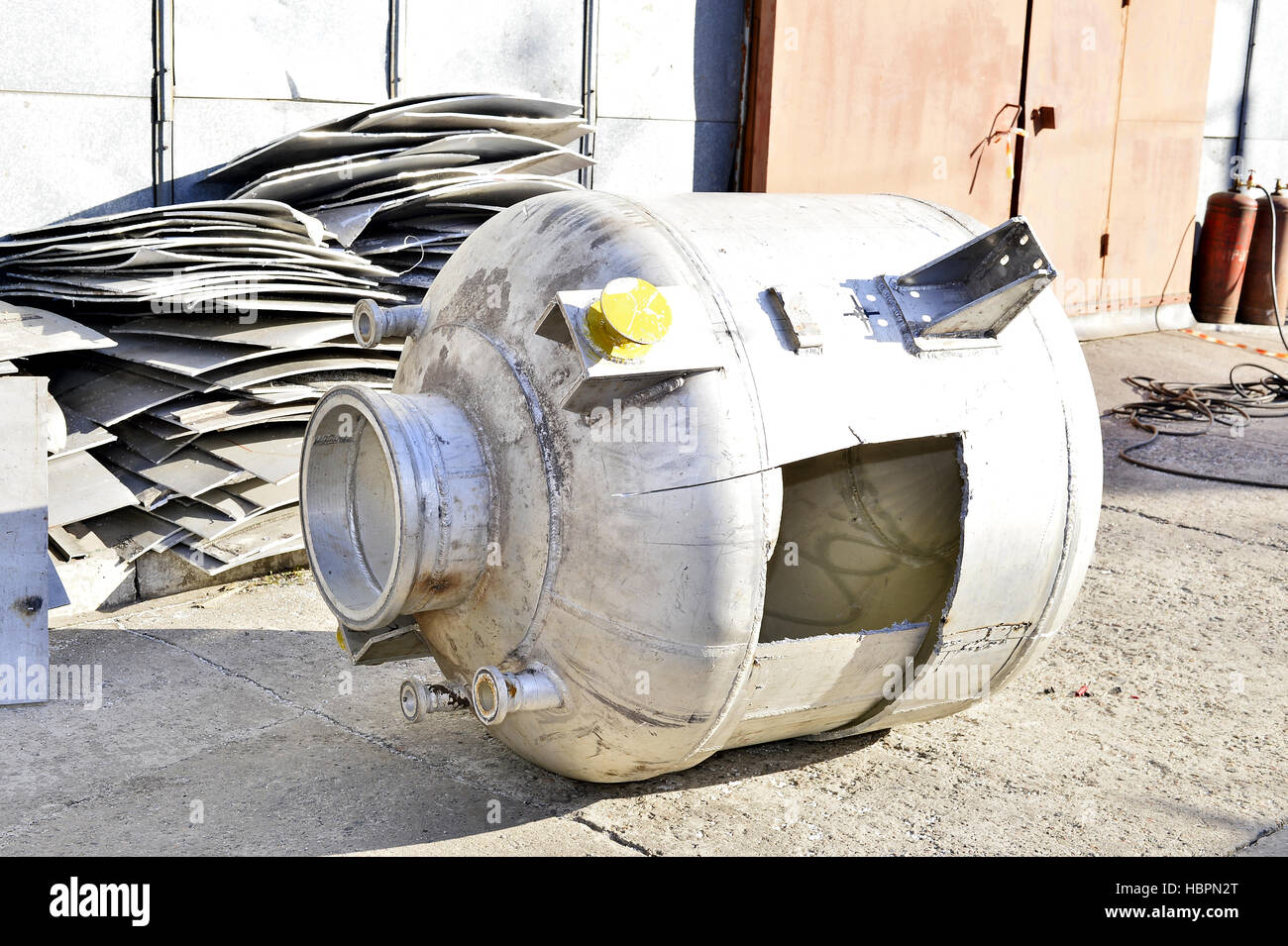 Storage of metal waste production Stock Photo - Alamy