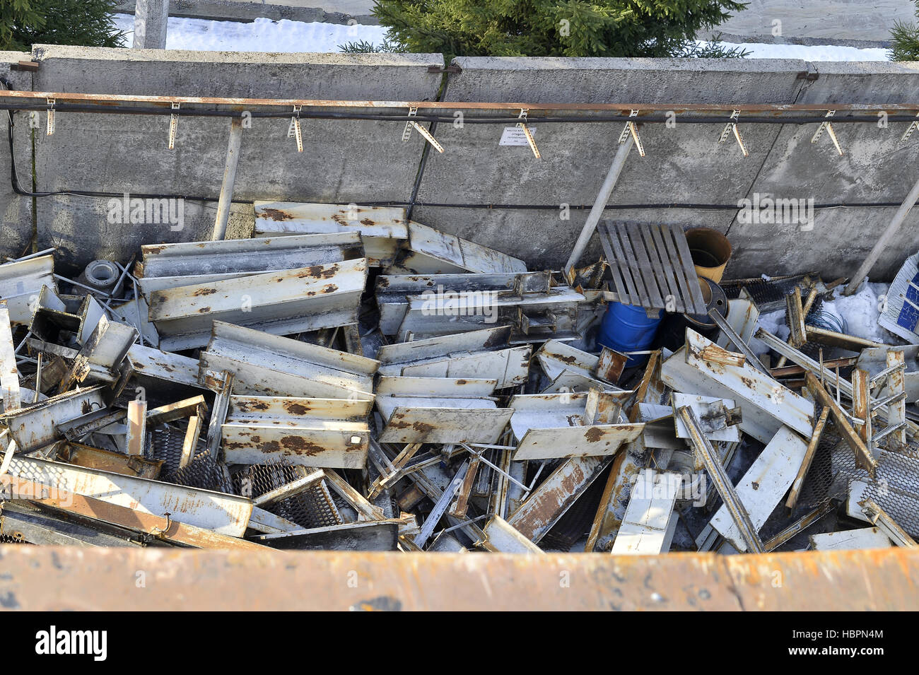 Storage of metal waste production Stock Photo - Alamy