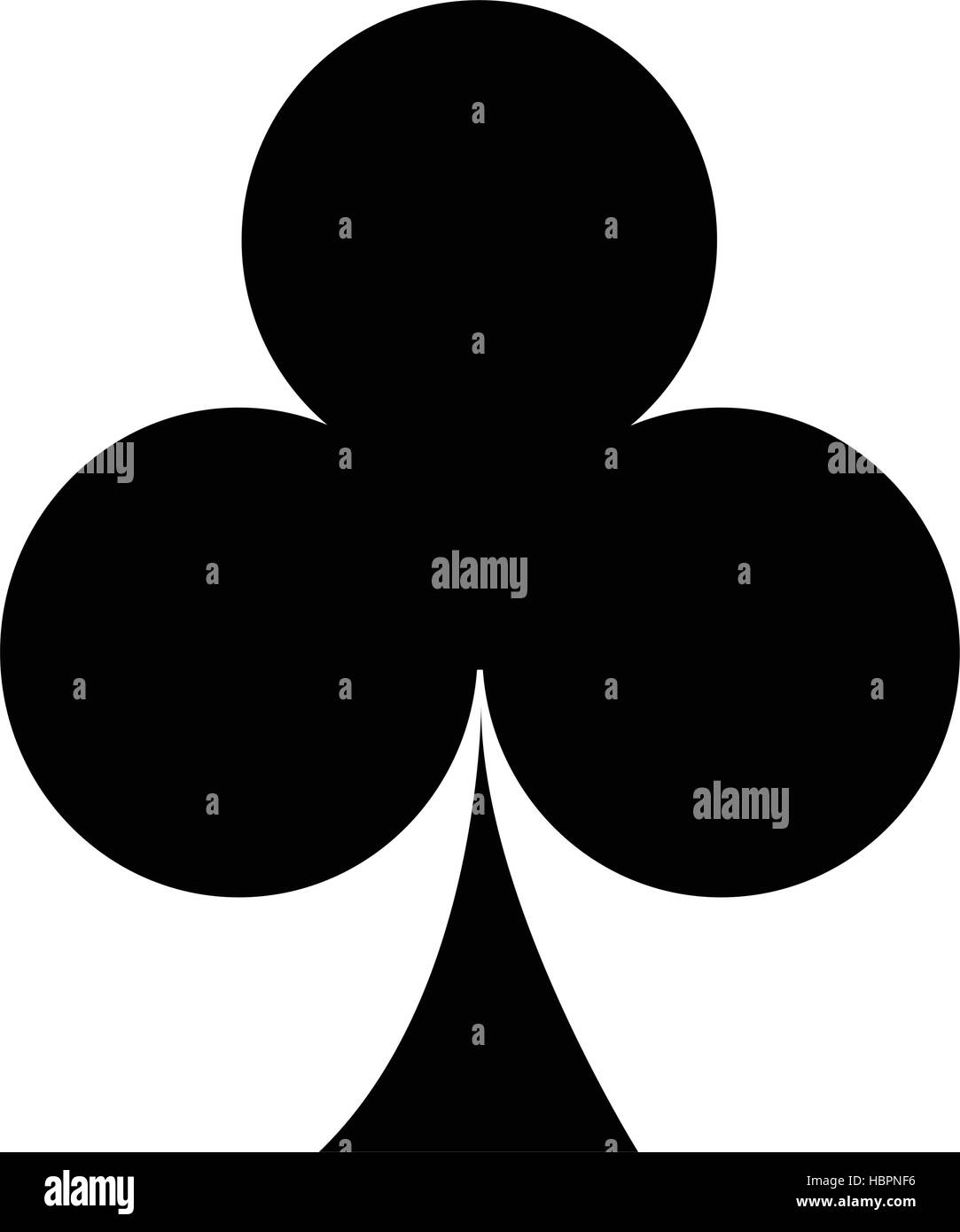 Isolated black clover symbol on a white background, Vector illustration