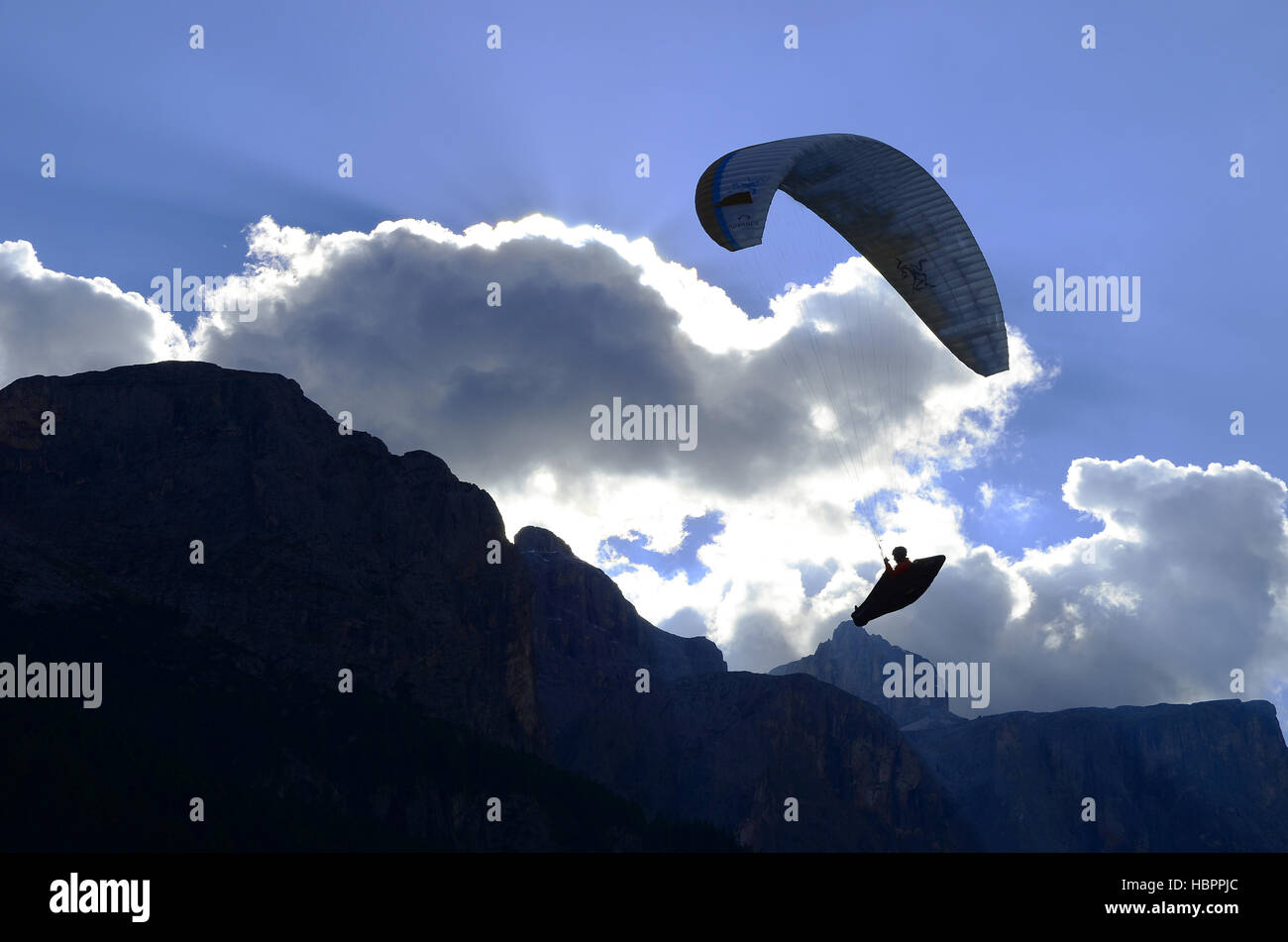 paragliding, alps, Dolomites, Stock Photo