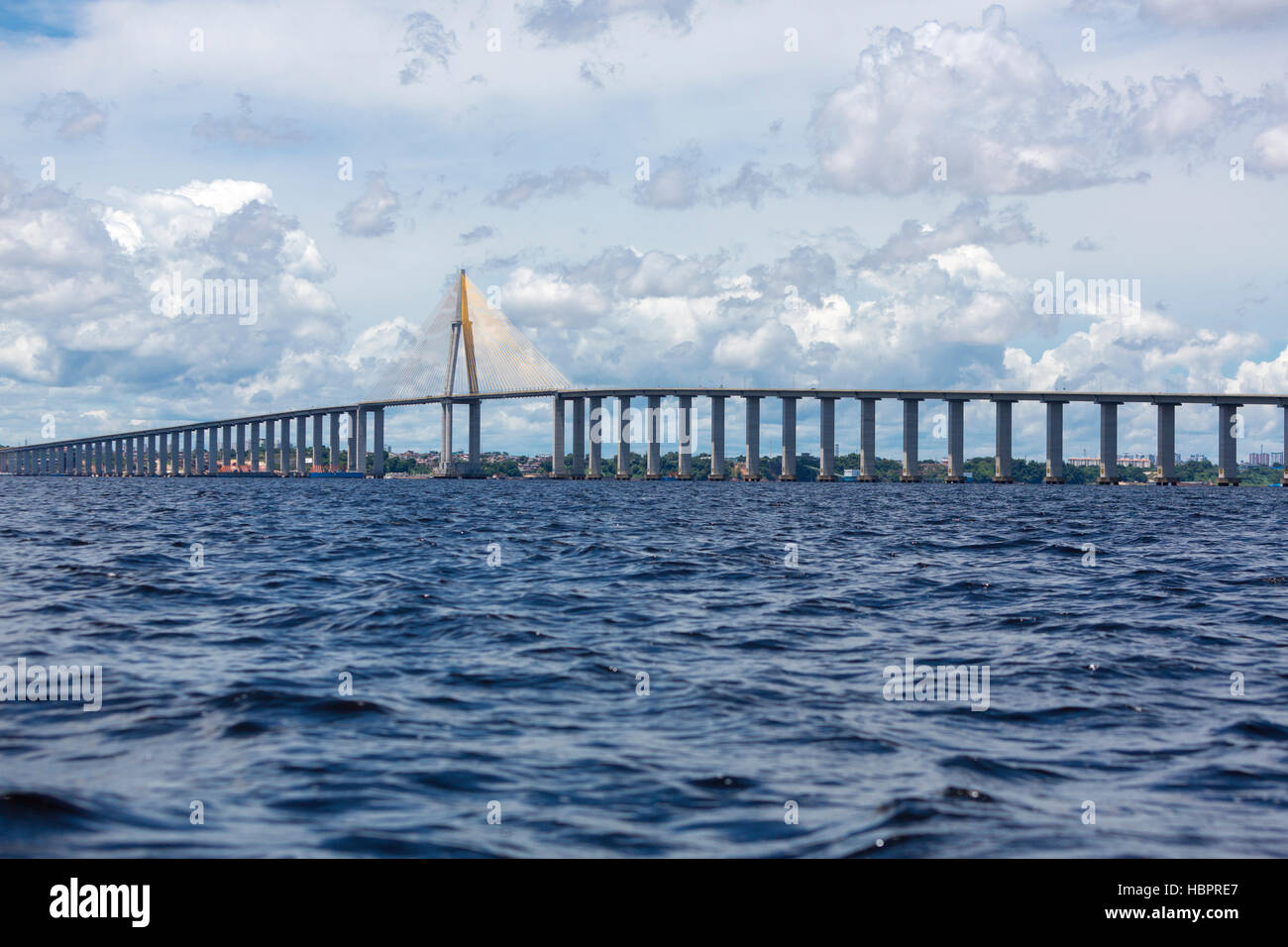 The Manaus Iranduba Bridge over the Amazon River, Brazil Stock Photo
