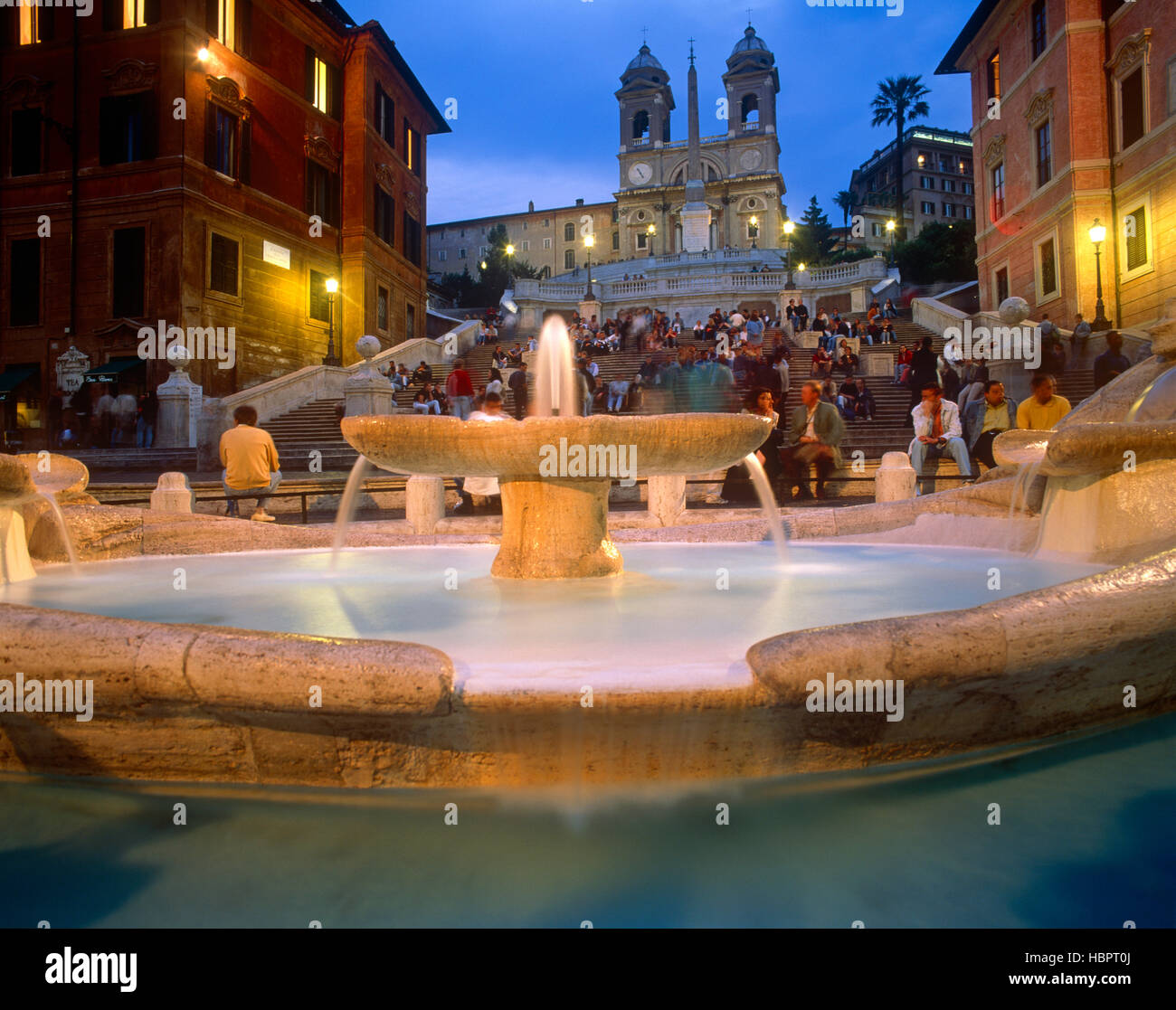 Spanish Steps at dusk, Rome, Lazio, Italy Stock Photo