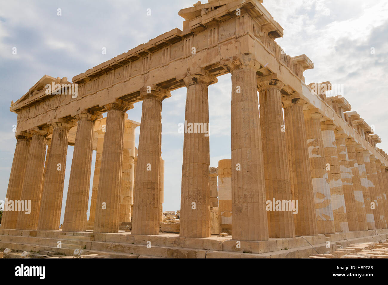 Temple Parthenon on the Acropolis of Athens in Greece Stock Photo