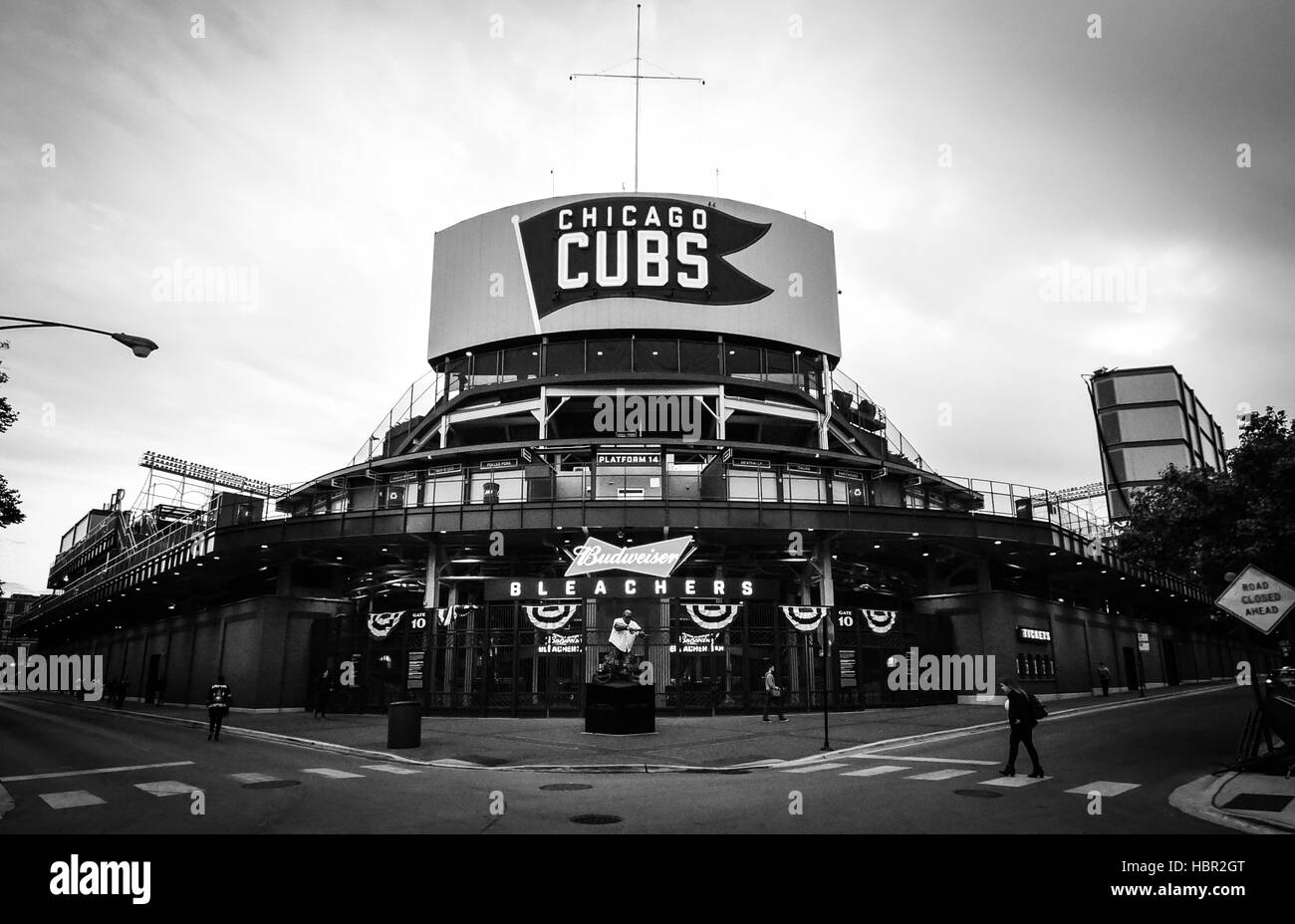 Bleachers entrance. Wrigley Field is a baseball park located on the North Side of Chicago, Illinois. It is the home of the Chicago Cubs, one of the ci Stock Photo
