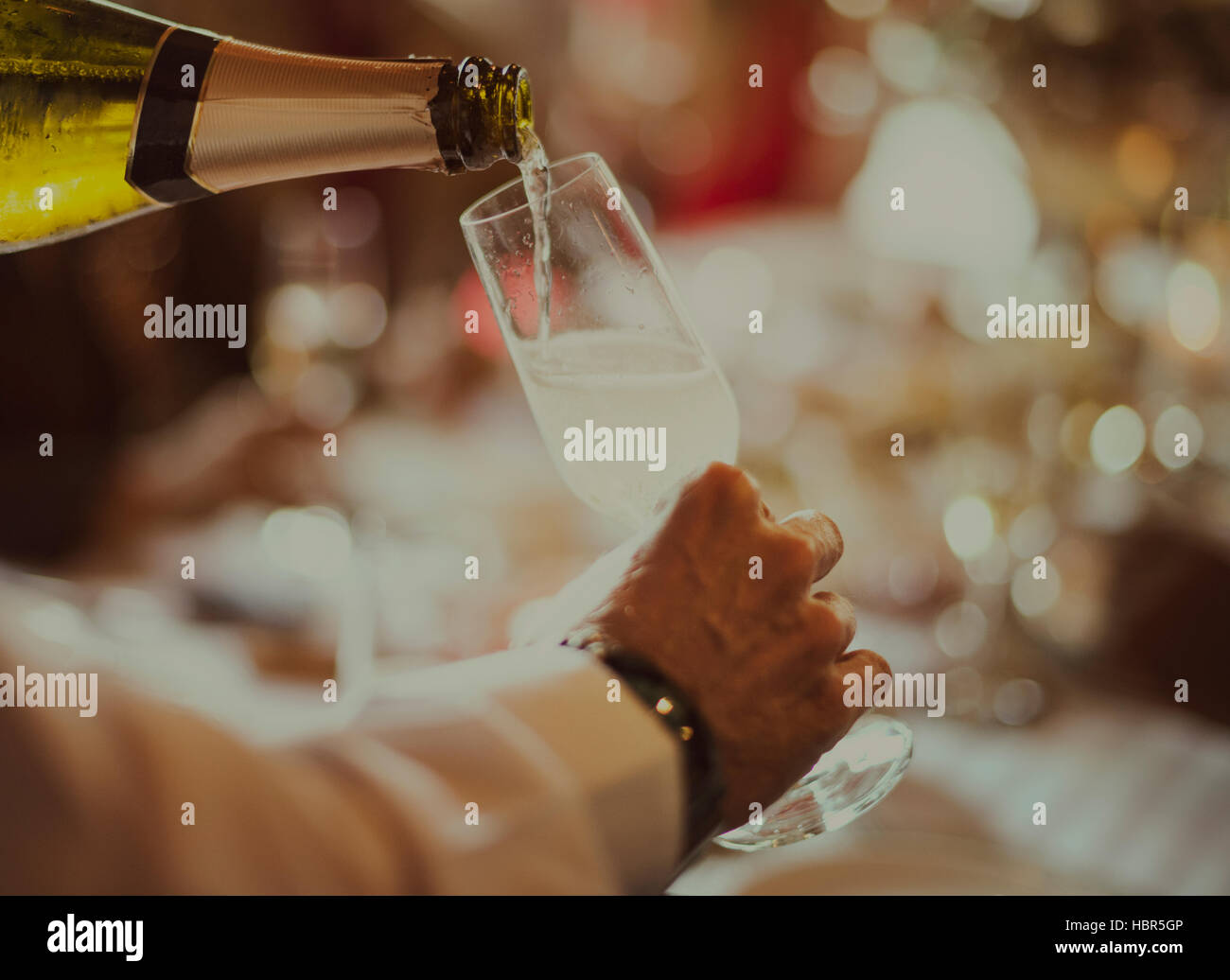 Sommelier WIne Expert Service Restaurant Pouring Concept Stock Photo