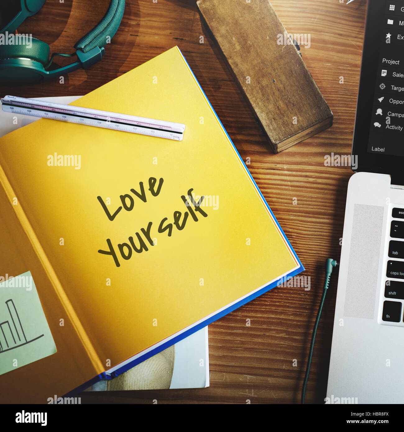 Love Yourself Happy Inspirational Concept Stock Photo