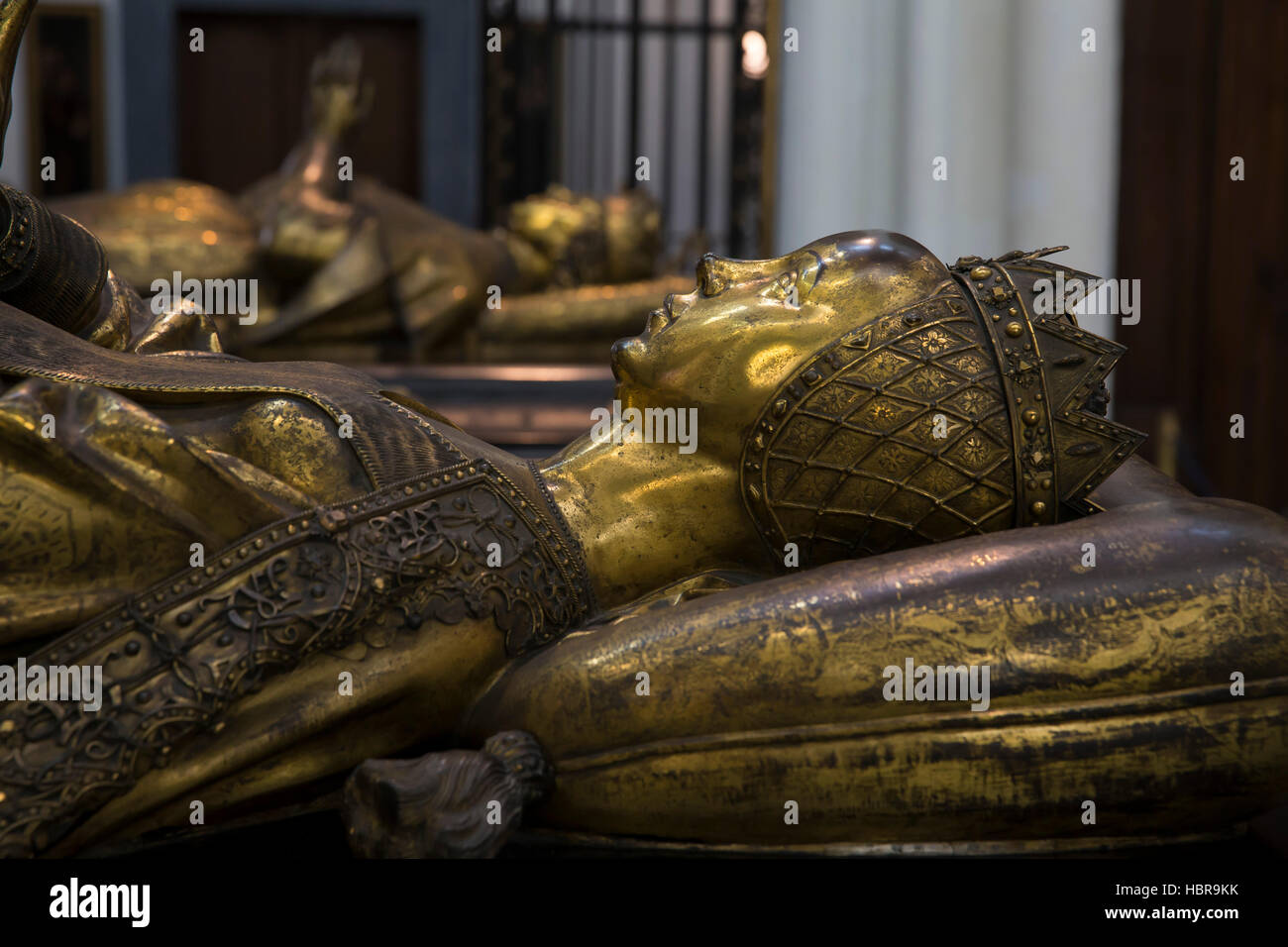 Brass ceremonial tombs of Charles the Bold, Mary of Burgundy,  Church of Our Lady, Bruges, Belgium, Europe Stock Photo