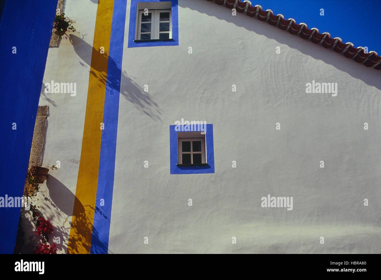 Traditional architecture in Medieval Portuguese Town of Obidos. Oeste region. Portugal. Europe Stock Photo