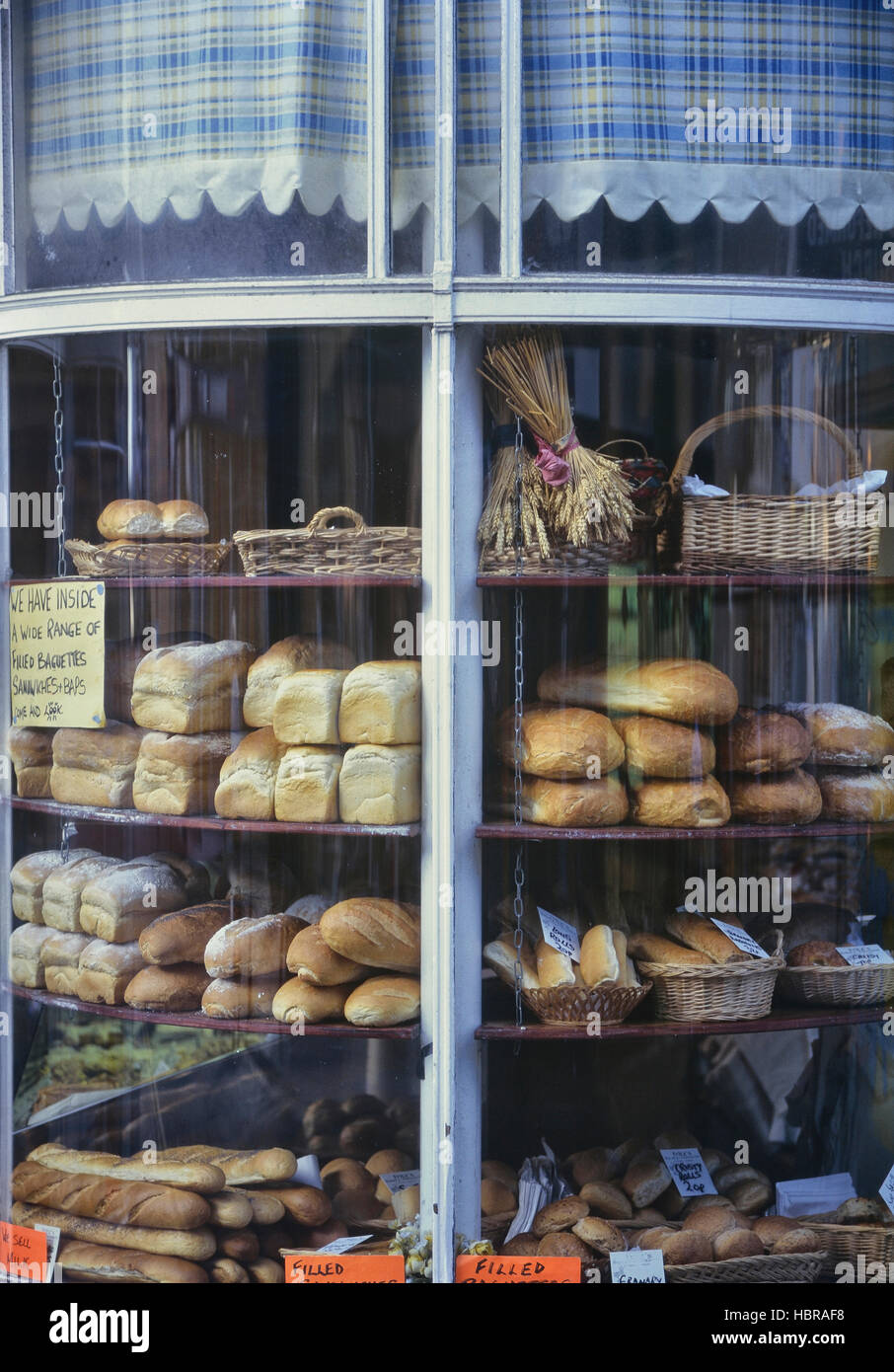 Bakery shop window. England. UK Stock Photo