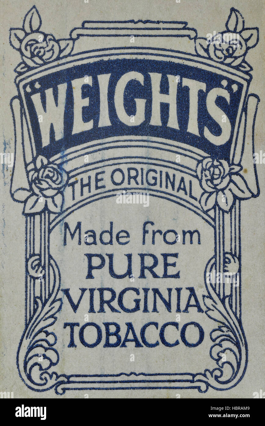Vintage 10 pack of Player's Weights cigarettes Stock Photo