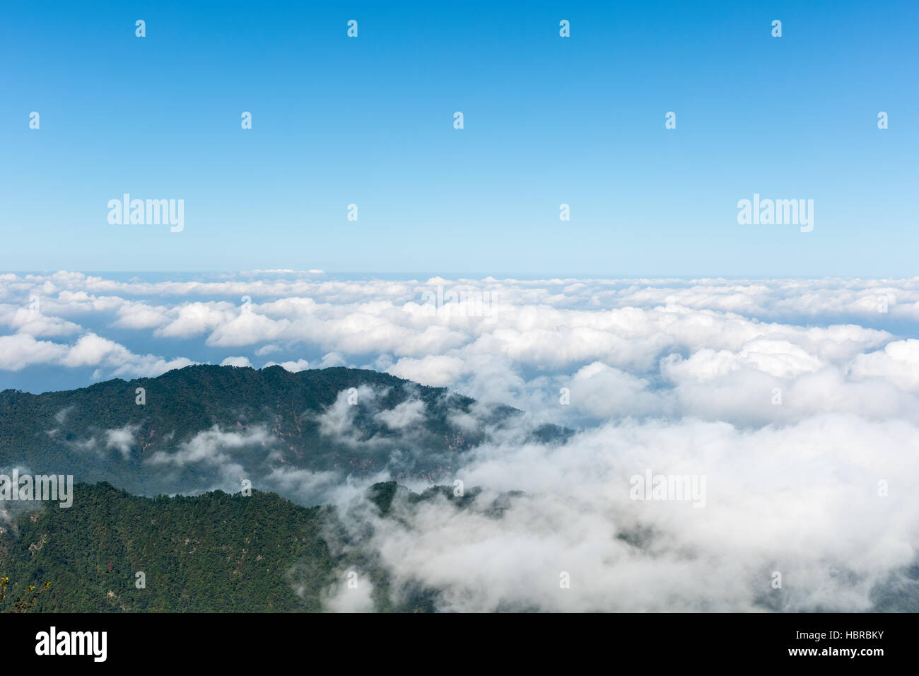 clouds on the mountains Stock Photo