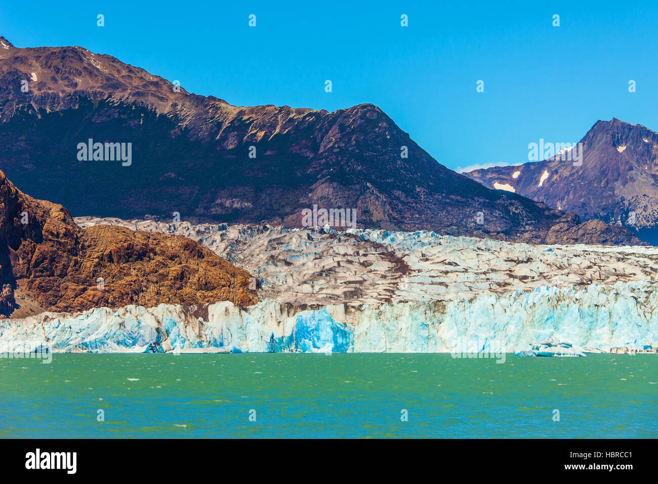 Massive glacier and ice-floes Stock Photo
