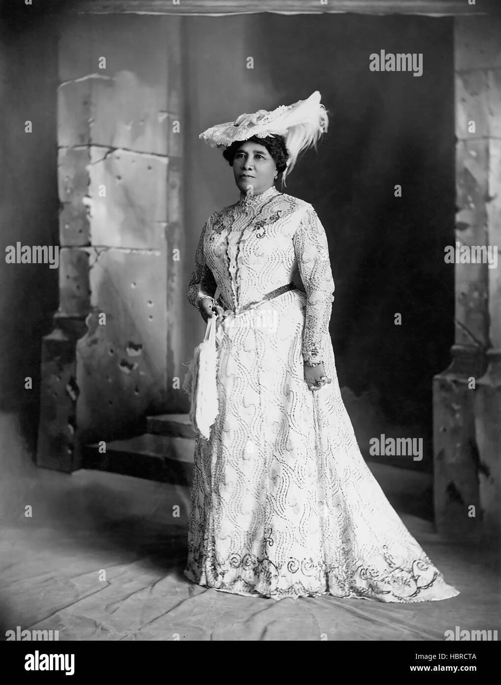 Queen Liliuokalani (1838-1917) was the Kingdom of Hawaii's first queen and final sovereign ruler.  She reigned from 1891 until 1893 when the monarchy was overthrown. (Photo by Davey) Stock Photo
