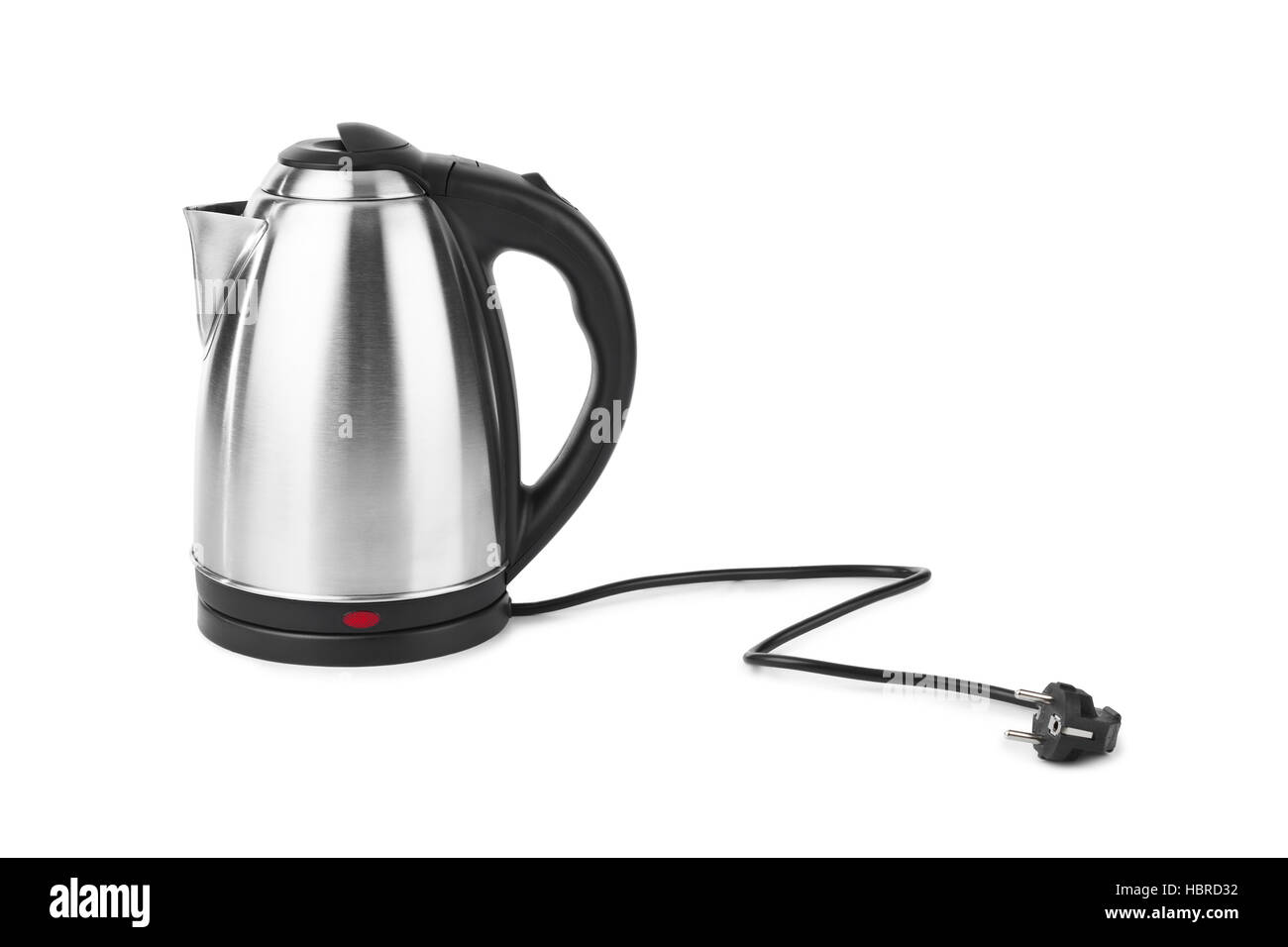 Electric Metallic Kettle with Plug in Socket Stock Photo - Image of  electrical, domestic: 218681954