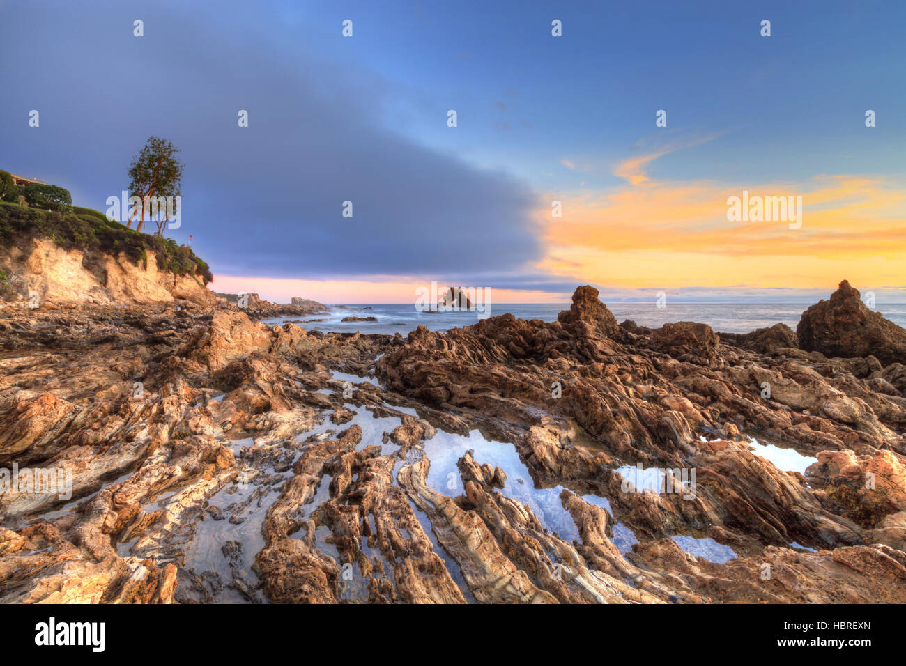 Little Corona Beach in Corona Del Mar Stock Photo