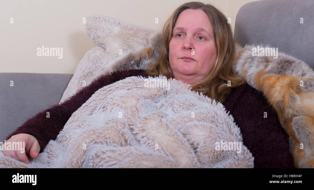 Woman has a cold Stock Photo