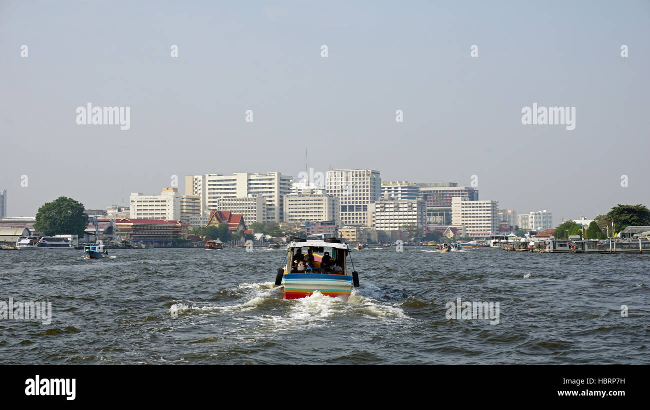 boat trip ona river in bangkok Stock Photo