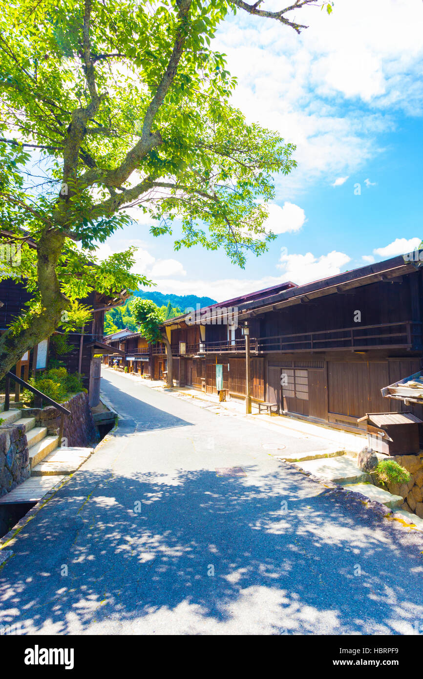 Wooden Houses Center Tsumago Nakasendo Stock Photo