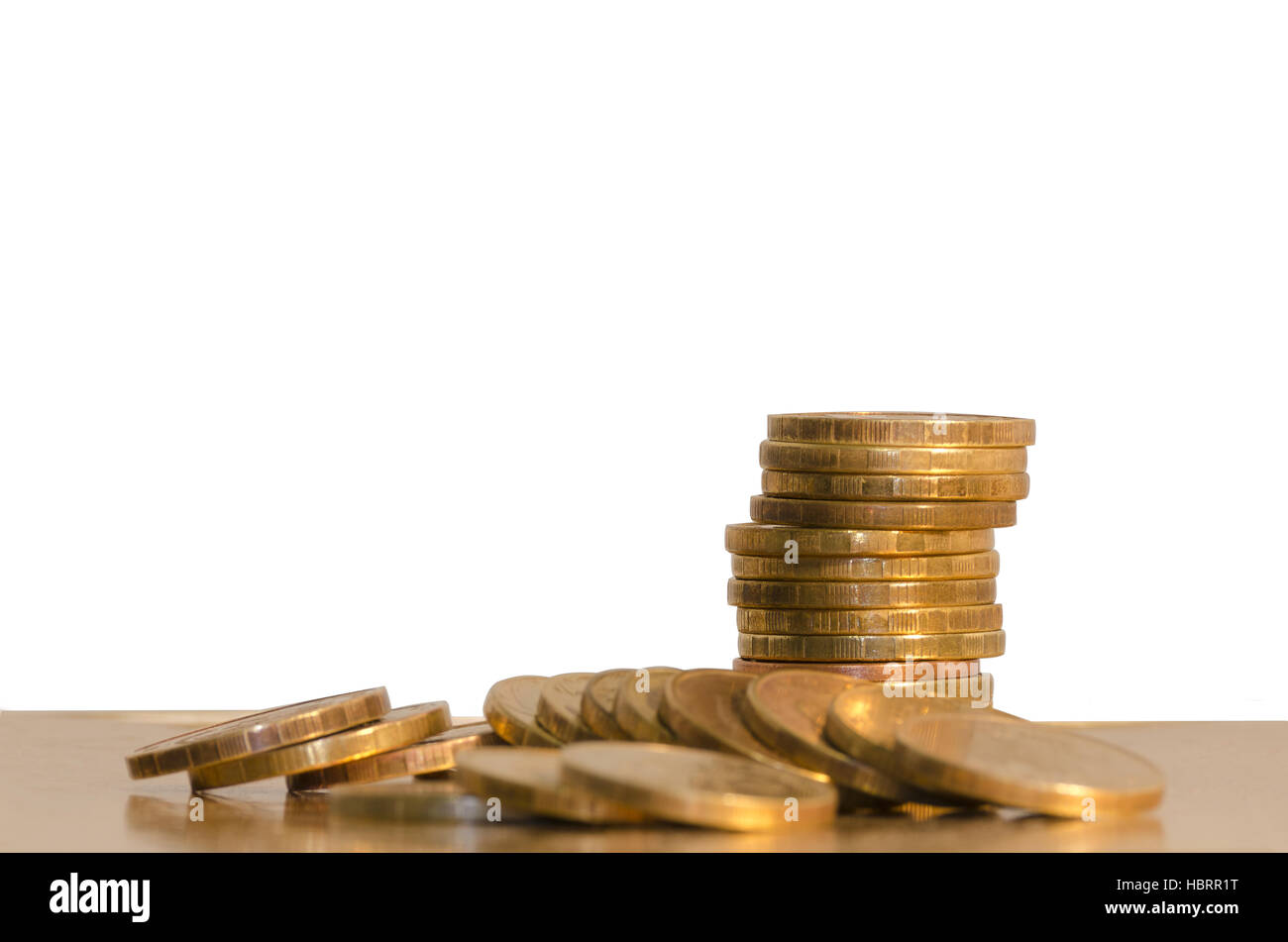 Coins on a white background Stock Photo - Alamy