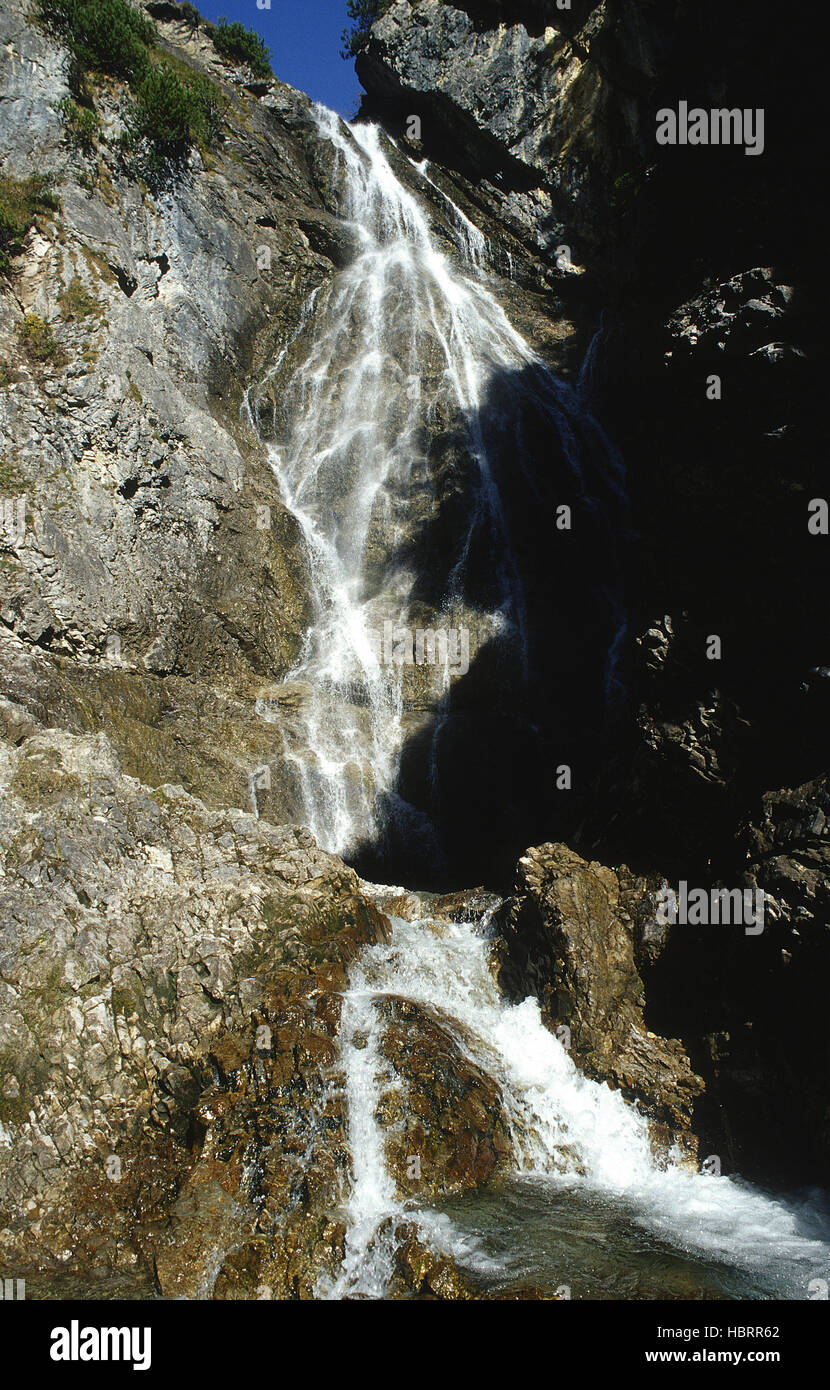 Wasserfall; Hoehenbachtal; Lechtal; Oesterreich Stock Photo