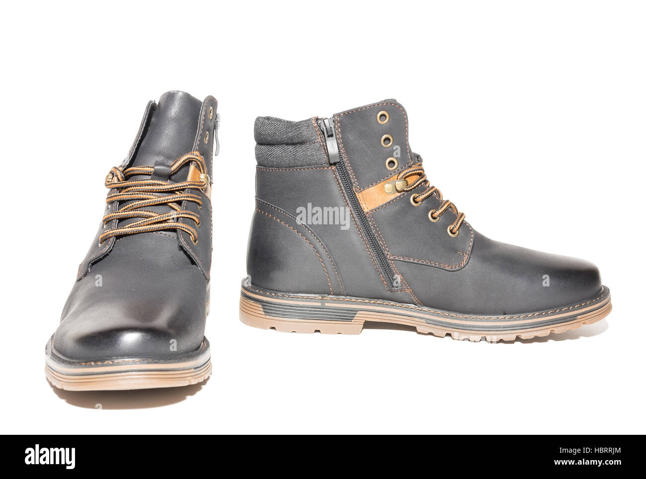 The photo shows winter boots on a white background Stock Photo Alamy