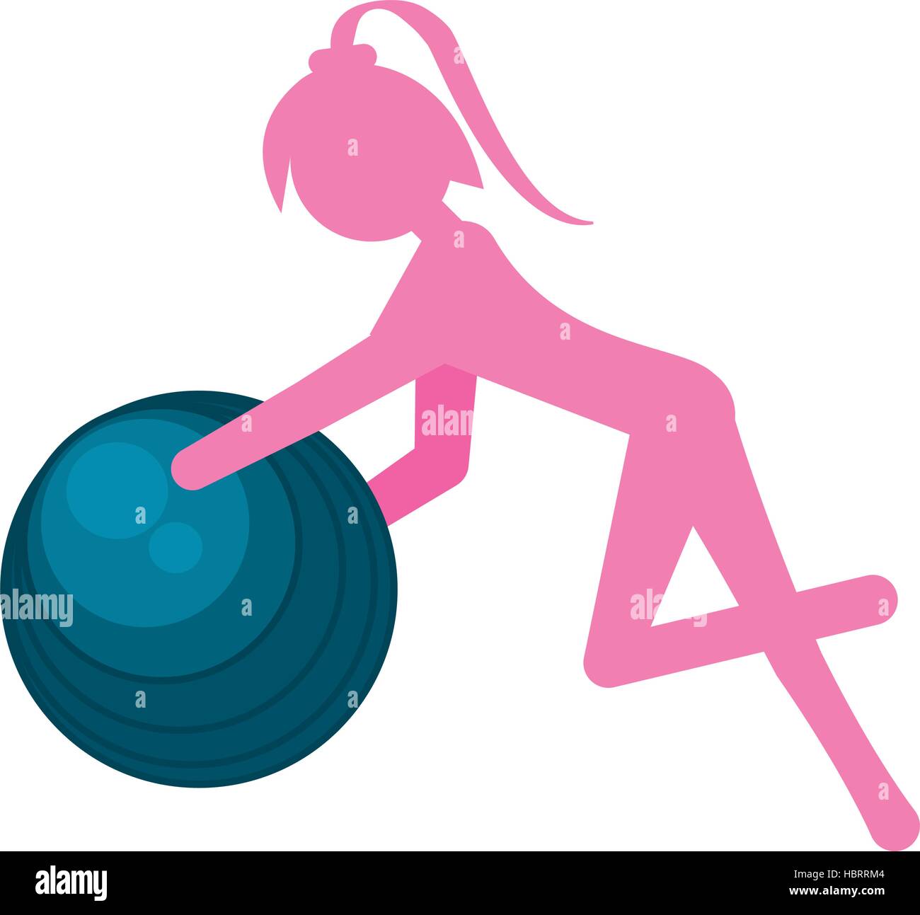 silhouette girl ball gym sport Stock Vector Image & Art - Alamy