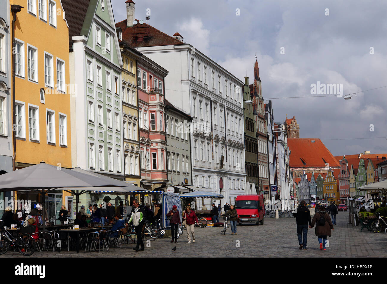 houses in the restored old town of Landshut Stock Photo - Alamy