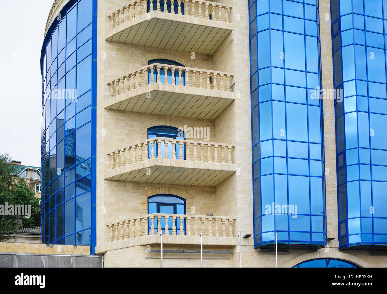 multi-storey office building with balconies Stock Photo