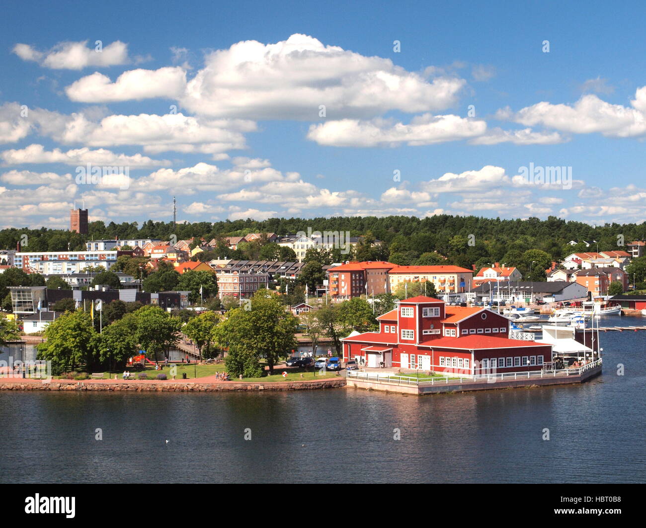 Oskarshamn - ferry port to gotland island. Stock Photo