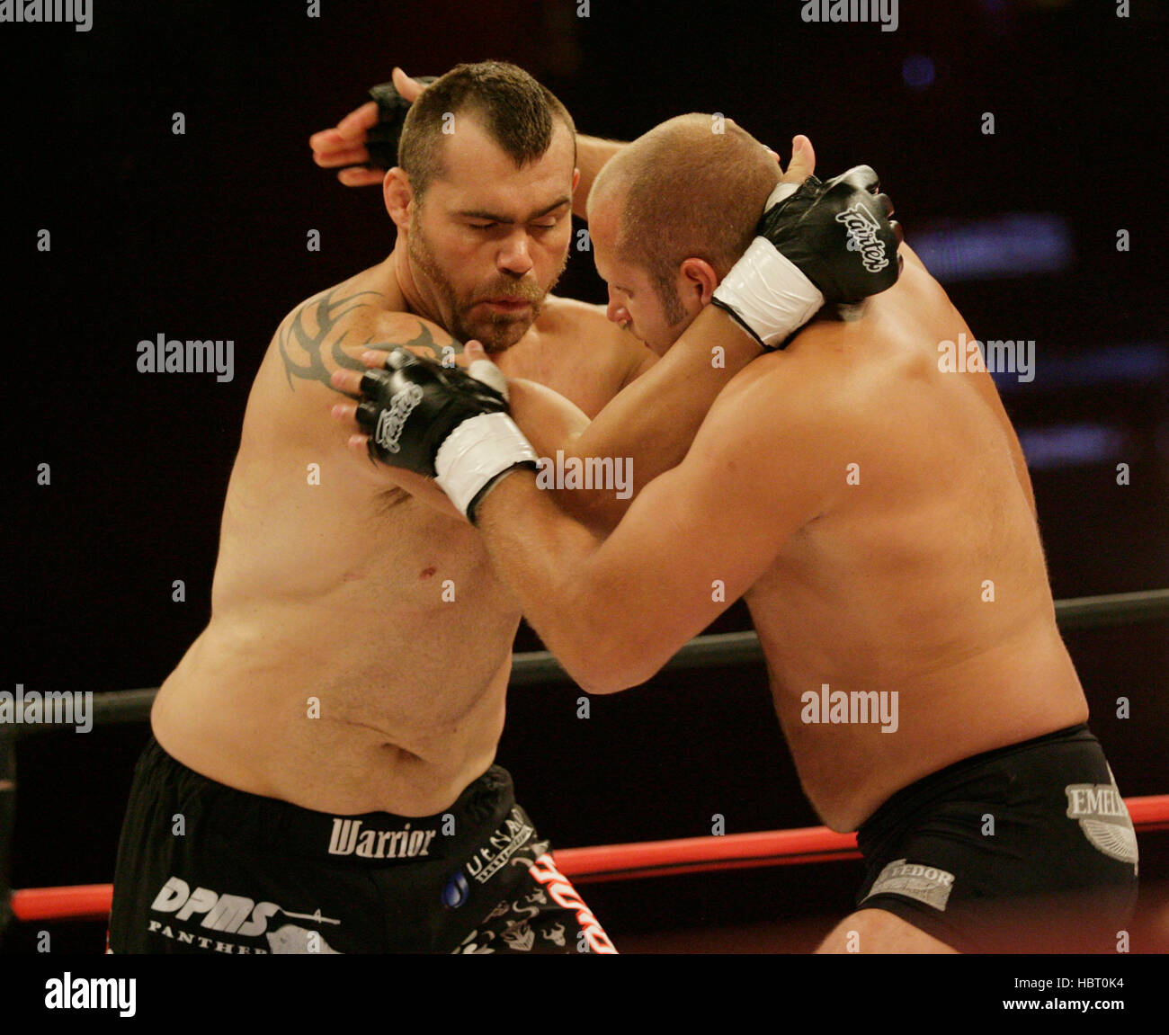 Fedor Emelianenko, right, fights Tim Sylvia at Affliction's 'Banned' a mixed martial arts fight at the Honda Center on July 19, 2008 in Anaheim, California. Francis Specker Stock Photo