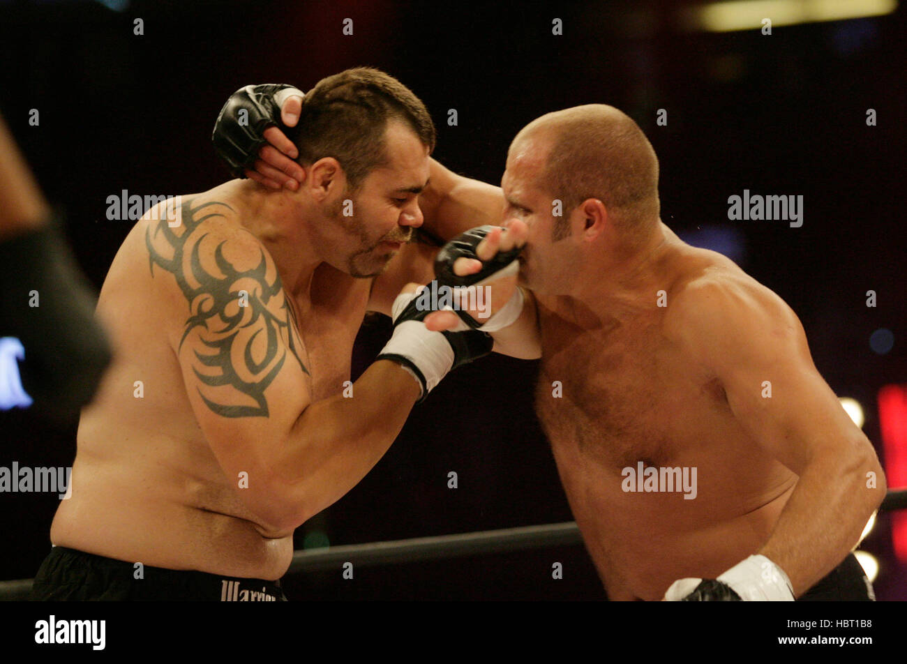 Fedor Emelianenko, right, fights Tim Sylvia at Affliction's 'Banned' a mixed martial arts fight at the Honda Center on July 19, 2008 in Anaheim, California. Francis Specker Stock Photo
