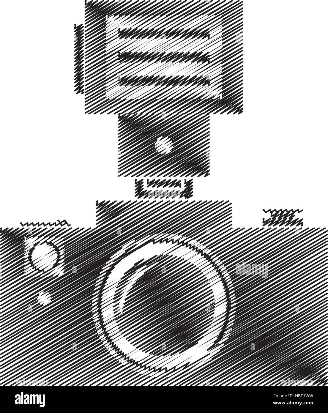 hand drawing camera photographic with flash Stock Vector Image & Art ...