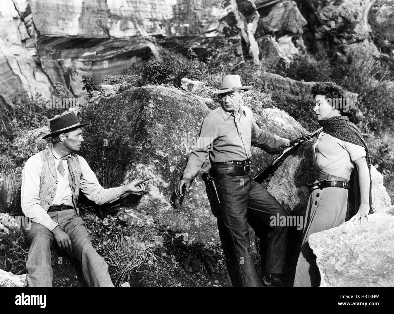 GARDEN OF EVIL, from left, Richard Widmark, Gary Cooper, Susan Hayward