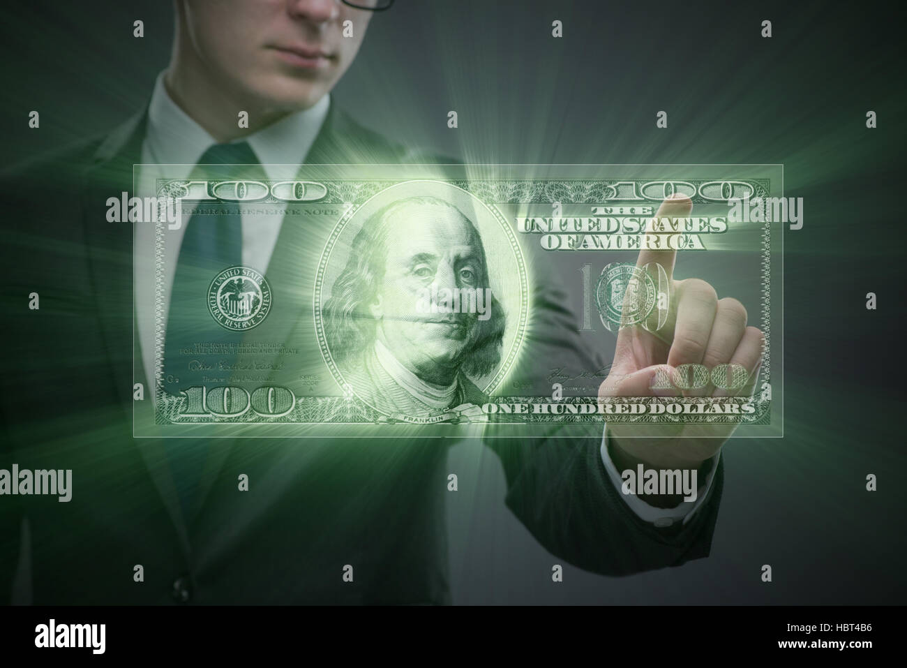 Businessman and dollar in business concept Stock Photo - Alamy