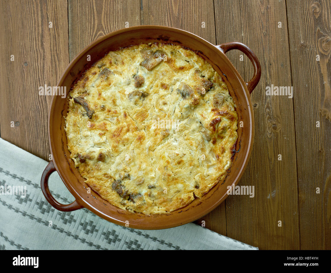 veal Orloff dish of Russian cuisine.Frenchstyle meat consists of a