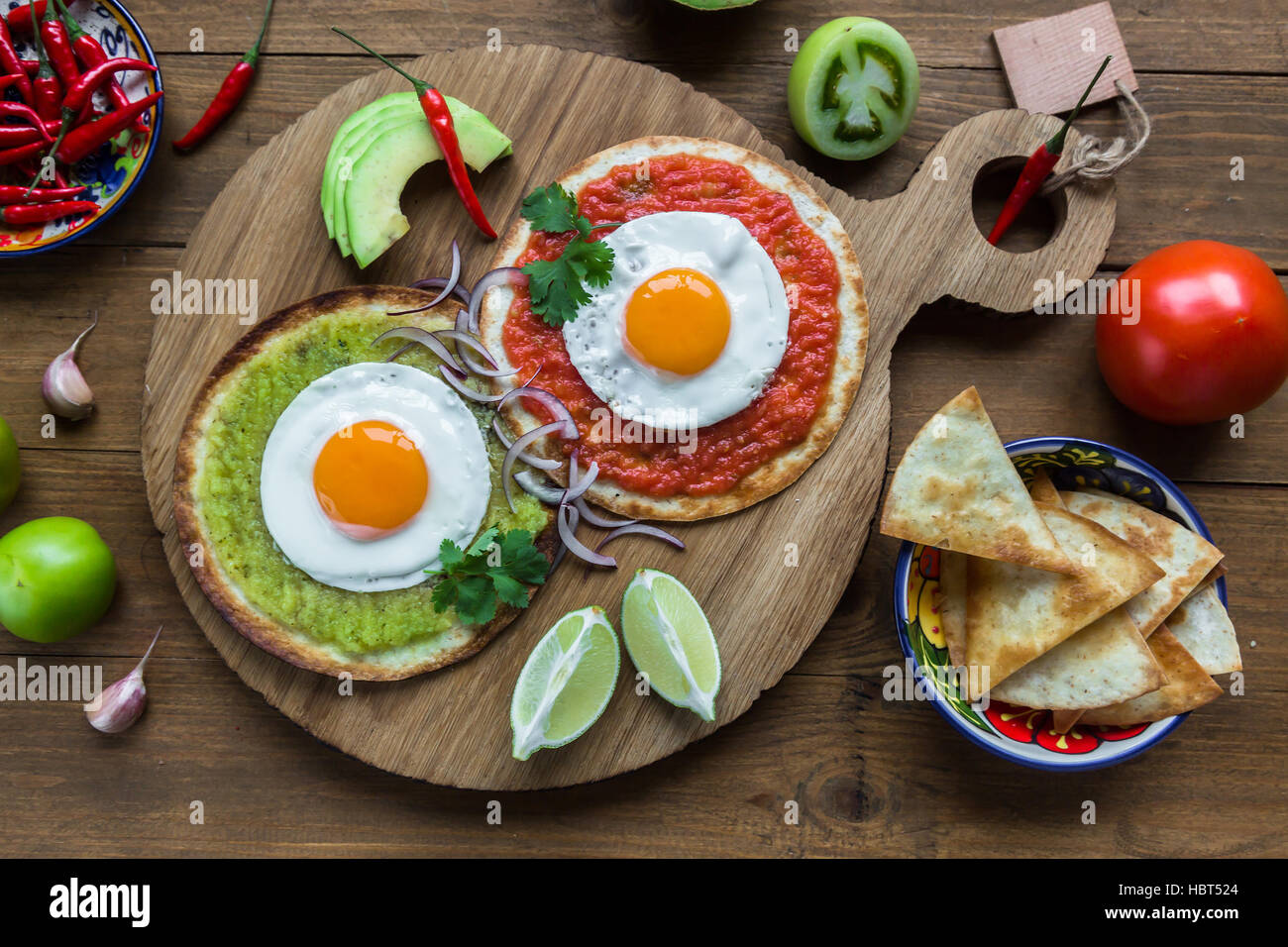 Divorced eggs, mexican breakfast Stock Photo