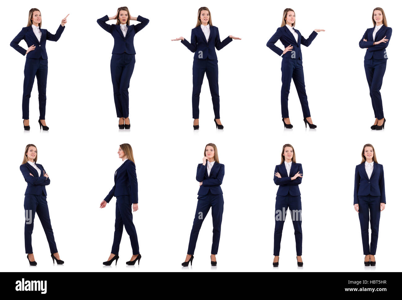 Businesswoman in suit isolated on white Stock Photo - Alamy