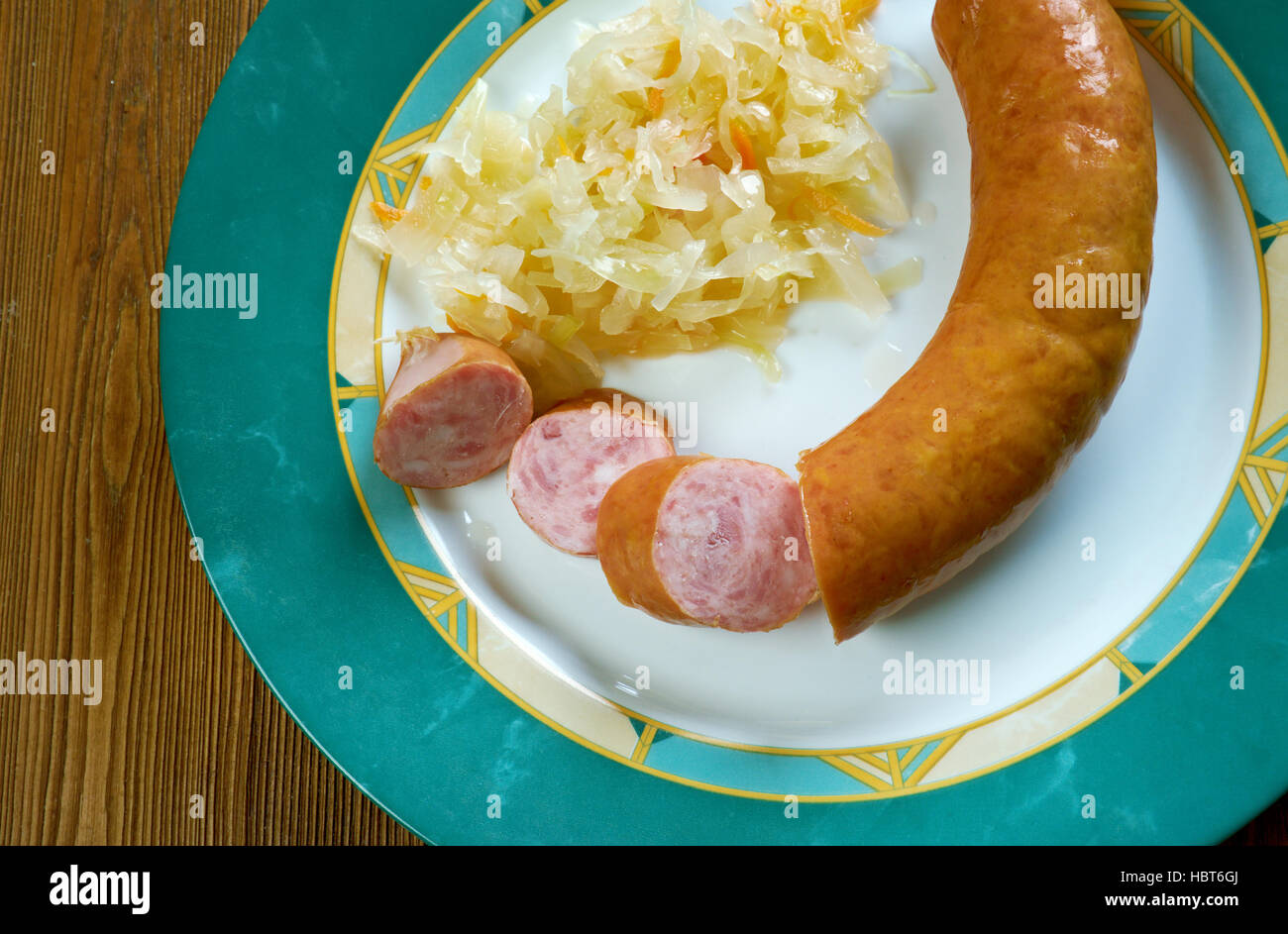 Carniolan sausage with sauerkraut Slovenian sausage most similar to what is known as kielbasa