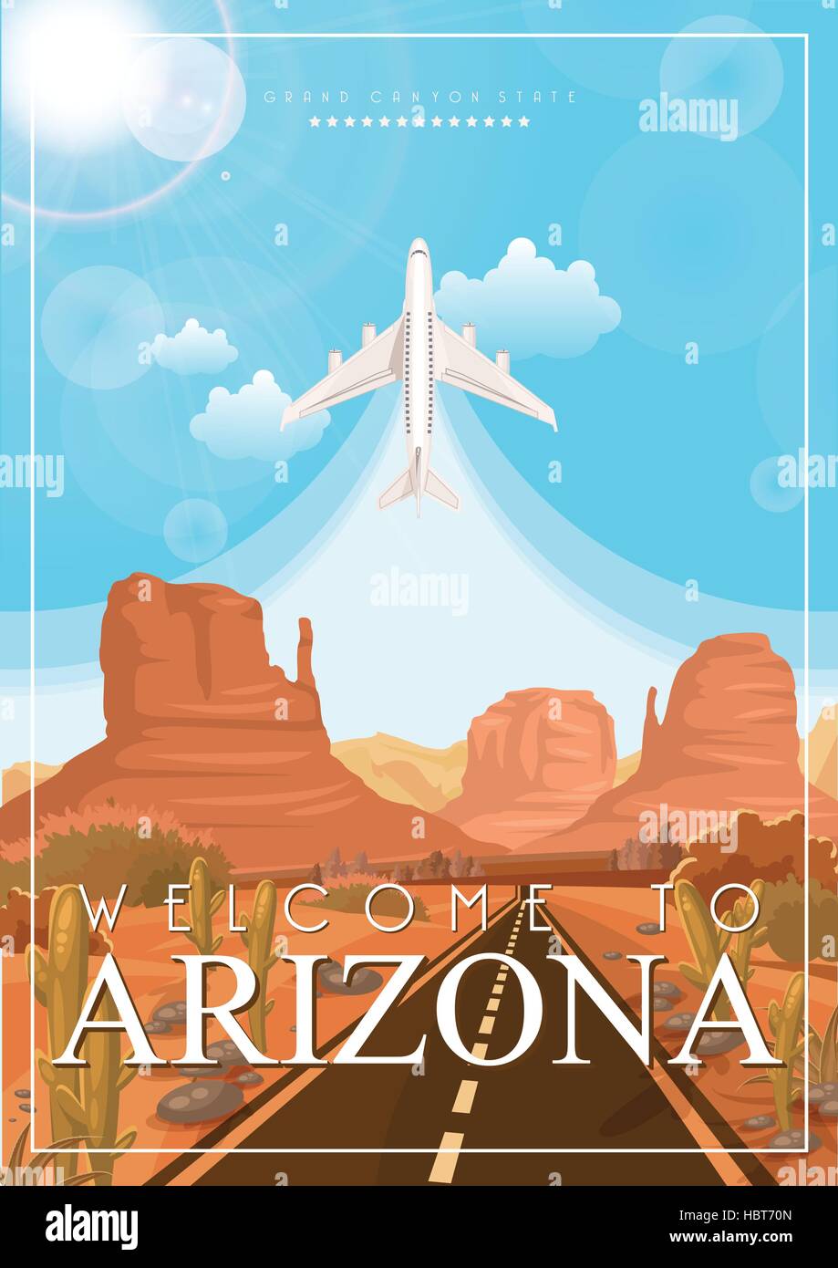 Arizona Vector Poster With American Theme Unites States Of