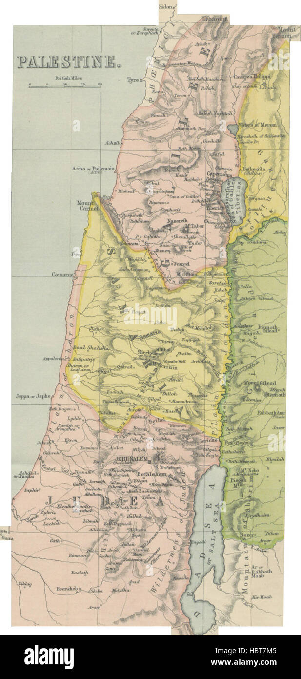 This map from page 49 depicts regions of Palestine, showing cities ...