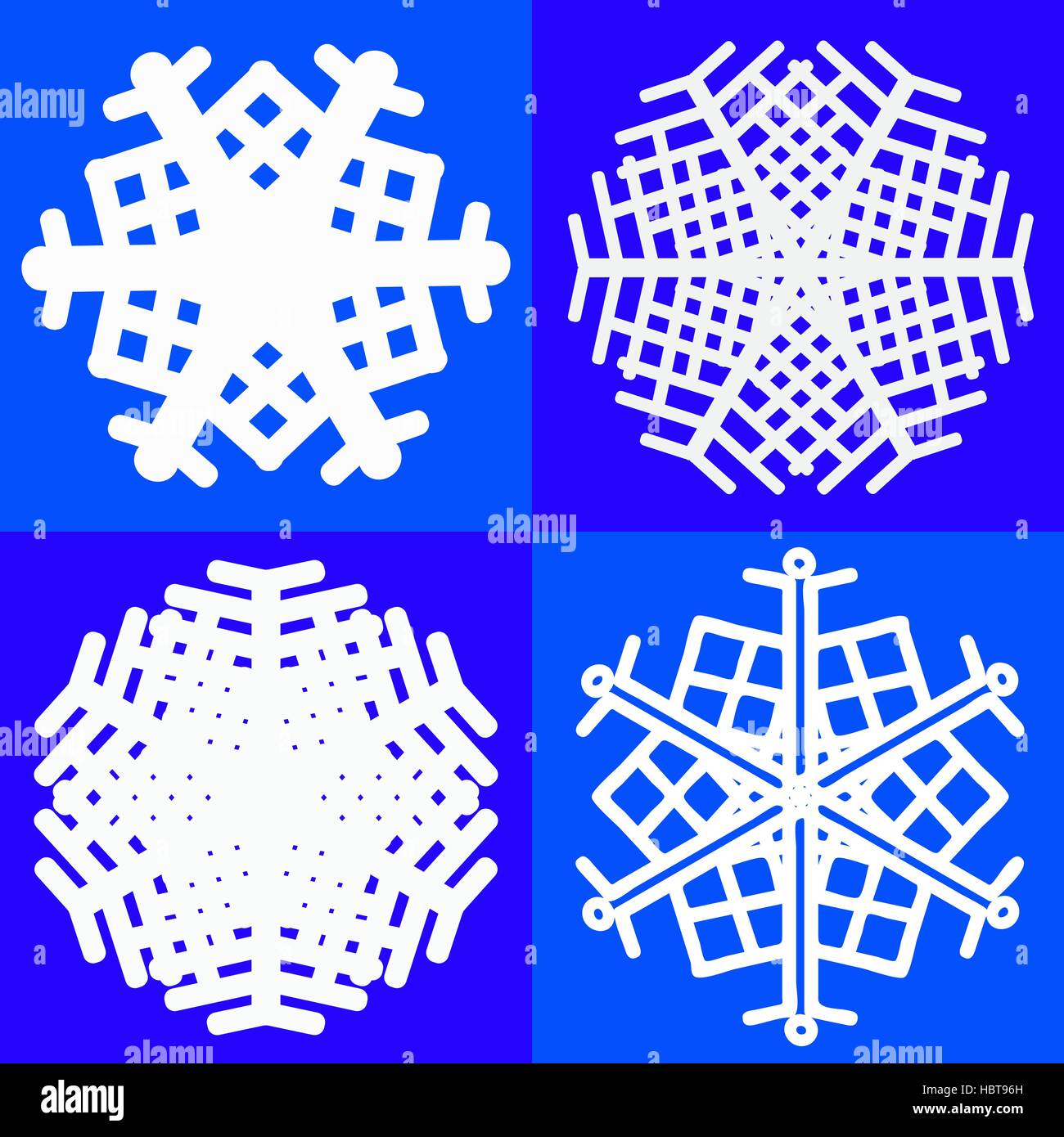 Snowflake Icon white on a blue background vector illustration Stock ...
