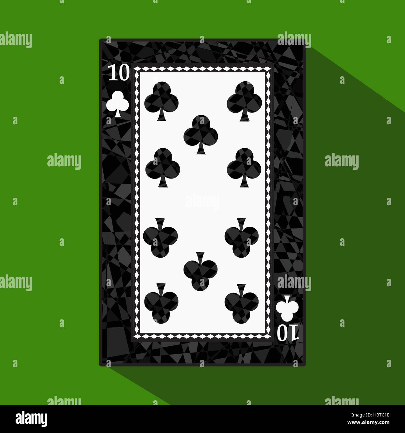 playing card. the icon picture is easy. CLUB TEN 10 about dark region ...