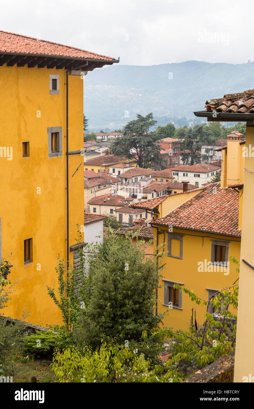 The medieval hilltop town of Barga, in Tuscany, Italy. Stock Photo