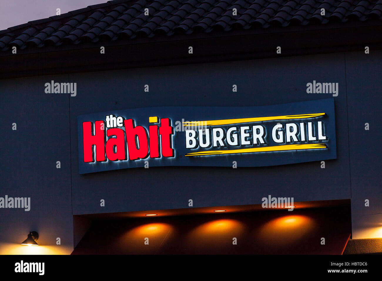 A Habit Burger Grill at Wheeler Ridge California at the junction of highways Interstate 5 and California 99 in Kern County Stock Photo