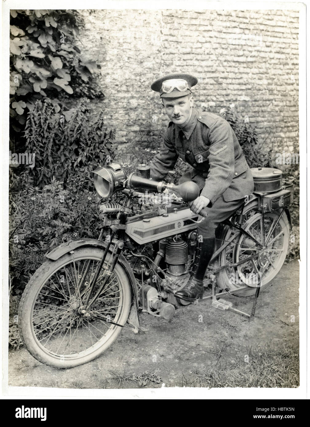Photograph of a dispatch rider in France shows a messenger on horseback ...