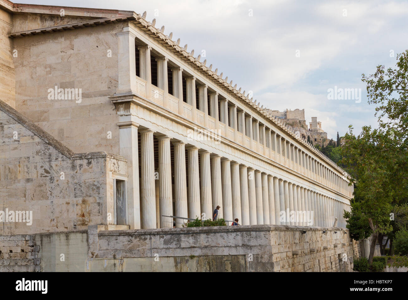 Athens, Greece - August 25, 2016: Stoa of Attalos in Athens, Greece on a summer afternoon Stock Photo