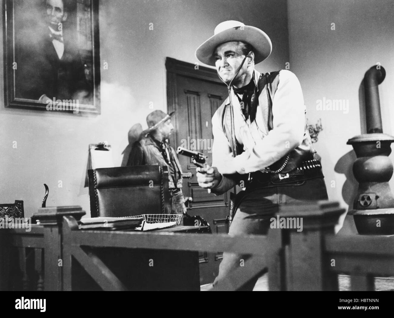 FURY AT GUNSIGHT PASS, David Brian, Wally Vernon (rear), 1956 Stock