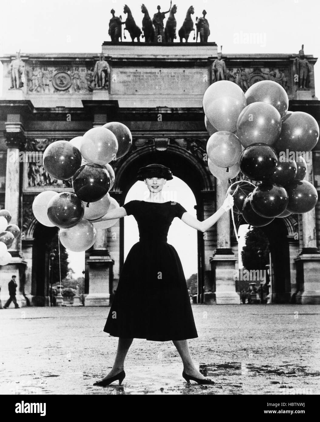 FUNNY FACE Audrey Hepburn in a Givenchy cocktail dress 1957 Stock Photo Alamy